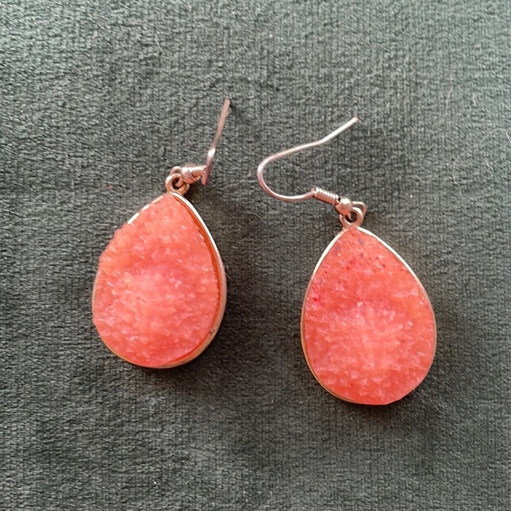 Pink stone earrings